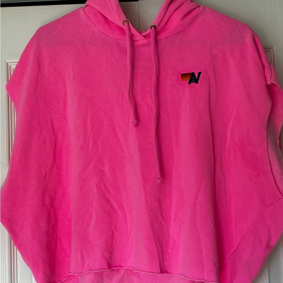 Aviator Nation Tops - Aviator Nation Neon Pink Graphic Hoodie